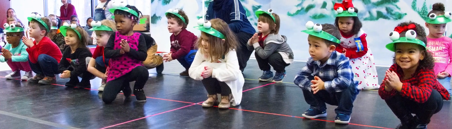 Kids posing for their Amphibian and Frog play